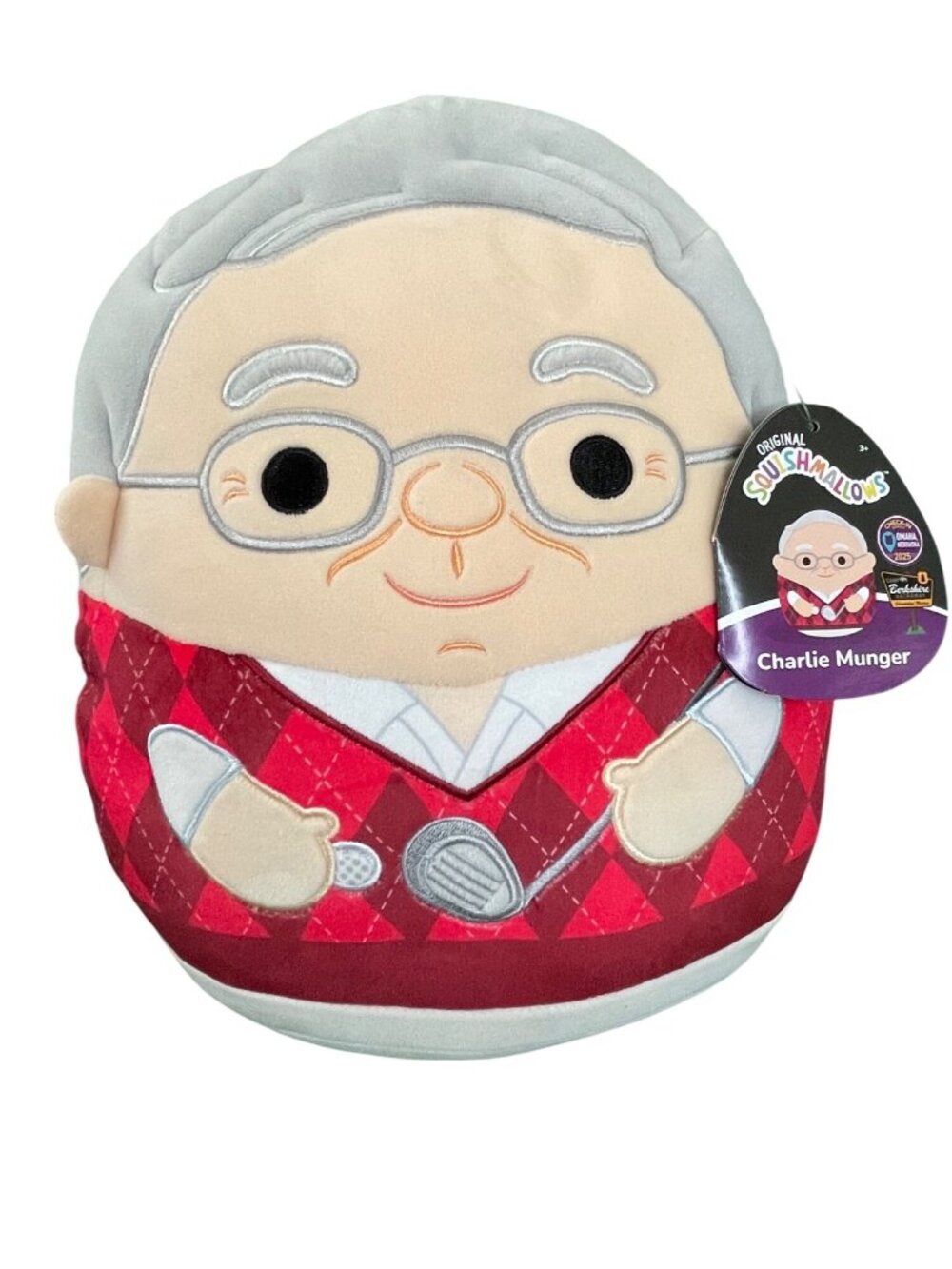 Original Squishmallows Charlie Munger 2025 Omaha Golf Plush Collectible Soft Toy
